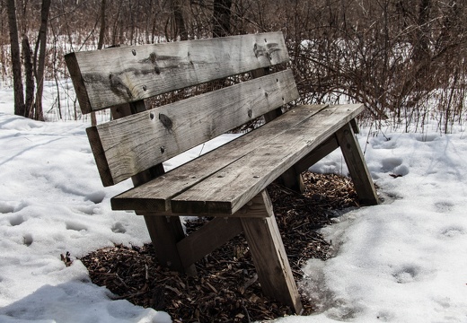 One of the many benches put out by the Ashland County Park District.